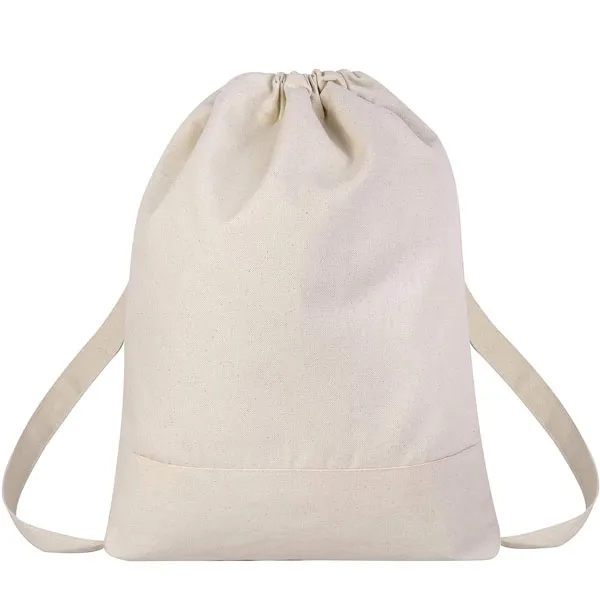 Two Tone 8 oz. Cotton Drawstring Backpack 11