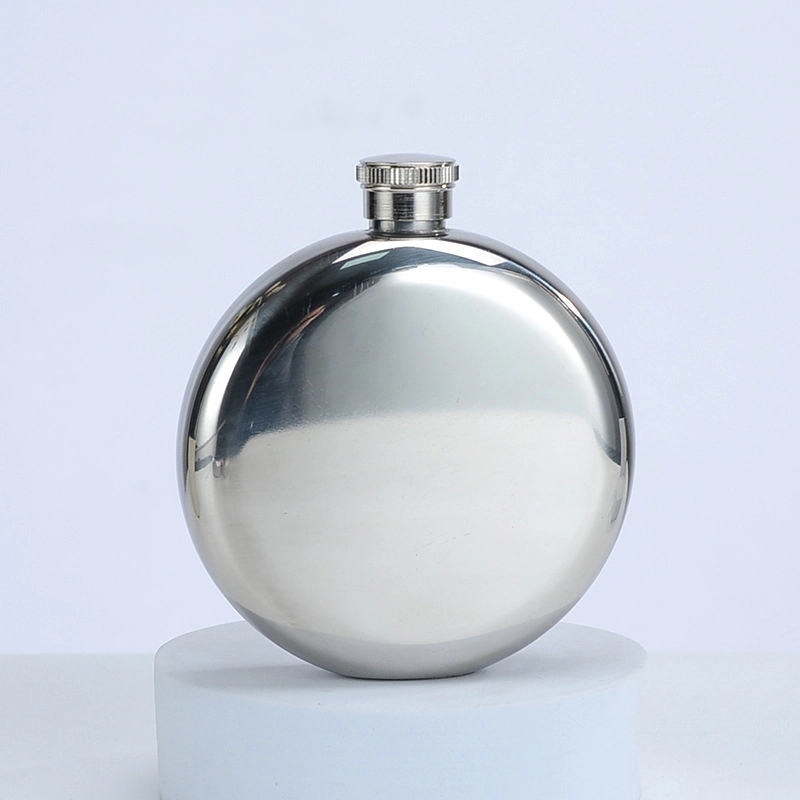 5Oz Stainless Steel Wine Flask, custom water bottle with logo imprint 3