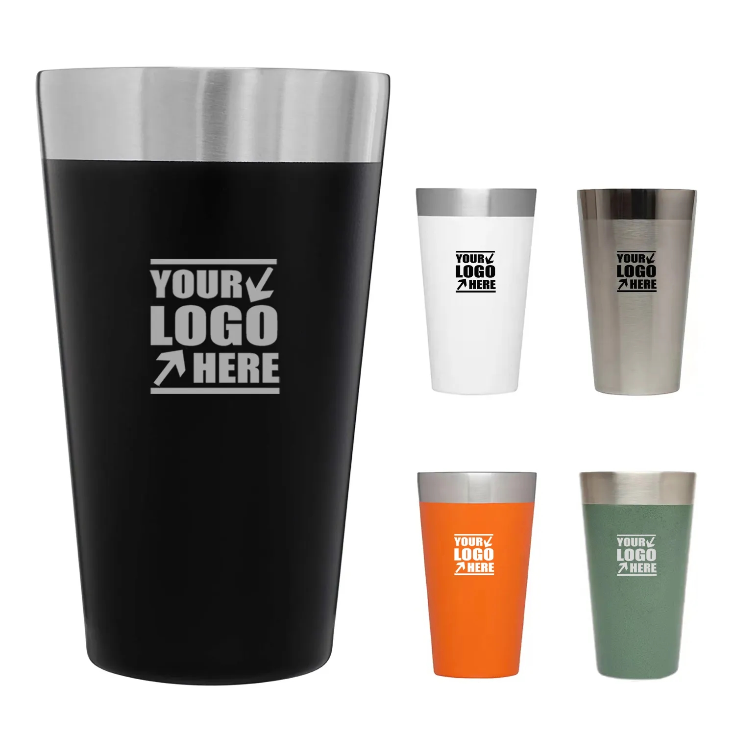 16oz The Stacking Beer Pint Matte Black 5