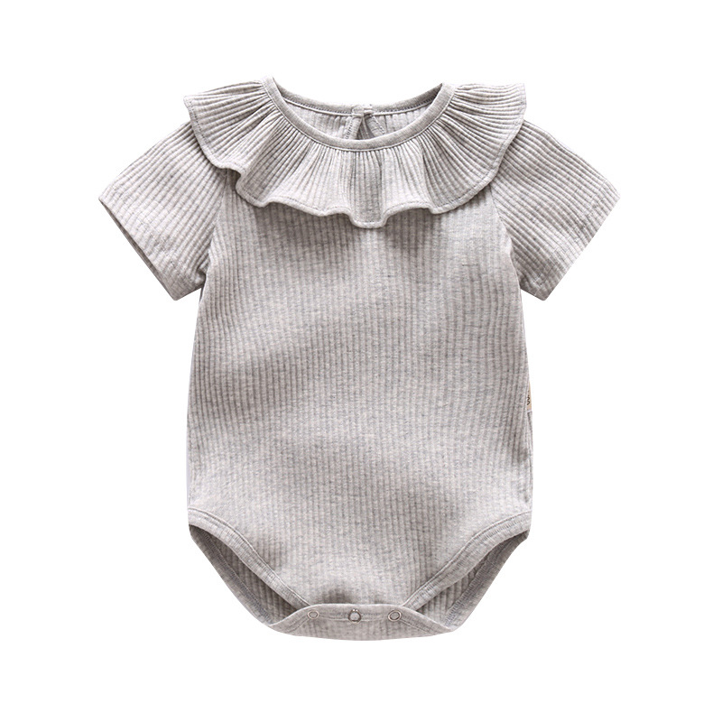 Summer ShortSleeve Ruffle Infant Romper One Piece Outfits 6