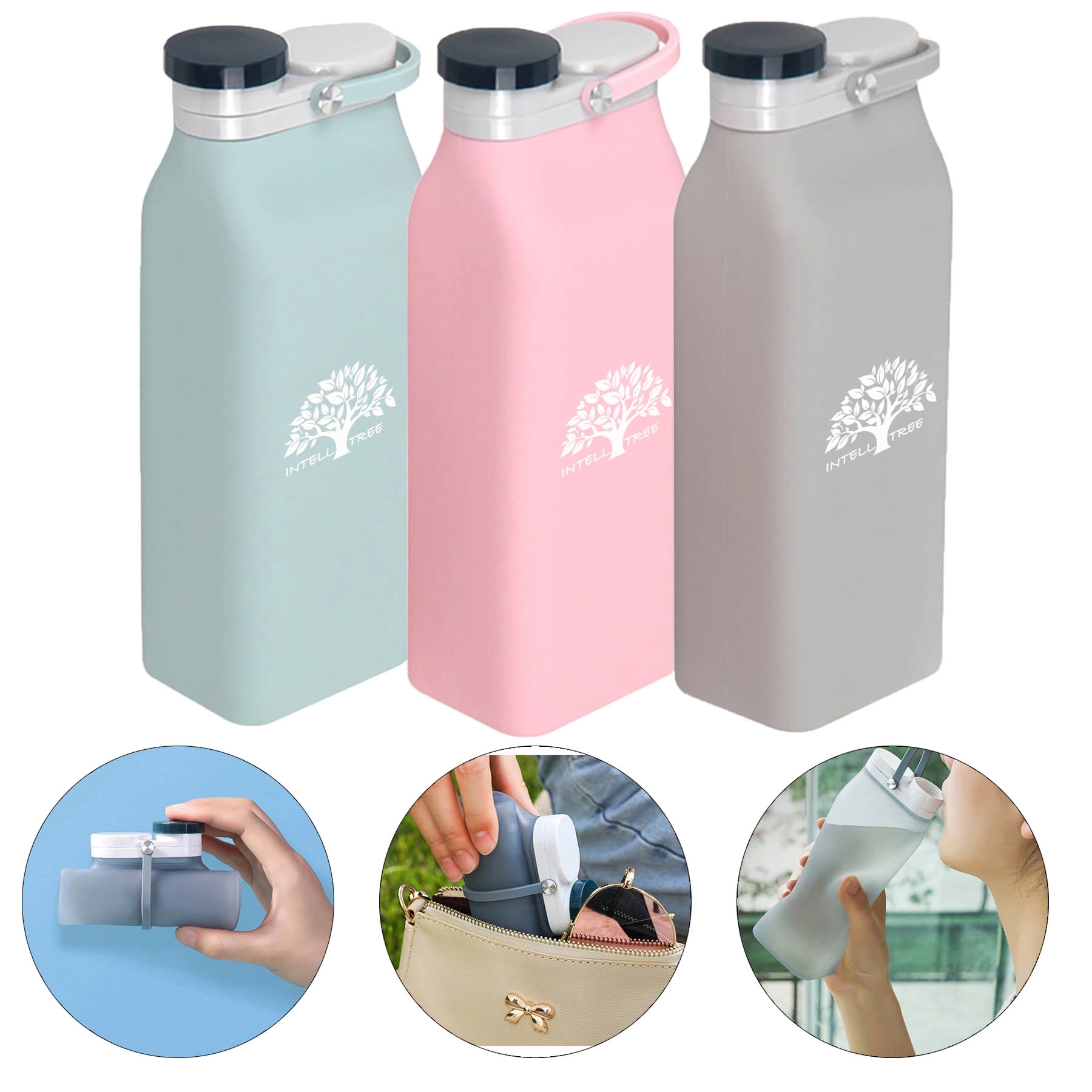 20oz Collapsible Silicone Water Bottle 1