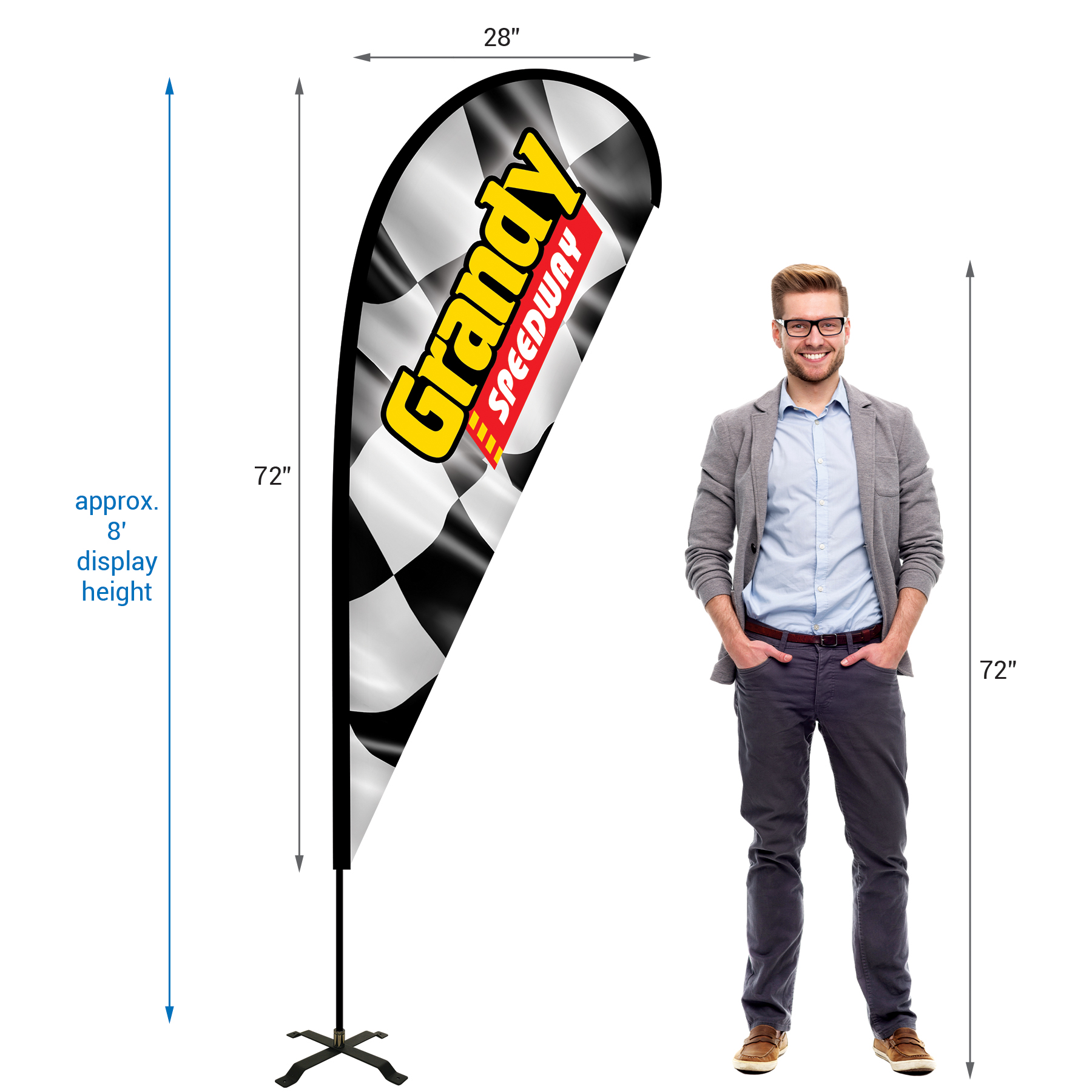 10' Portable Single Reverse Teardrop Kit with Cross Base 23