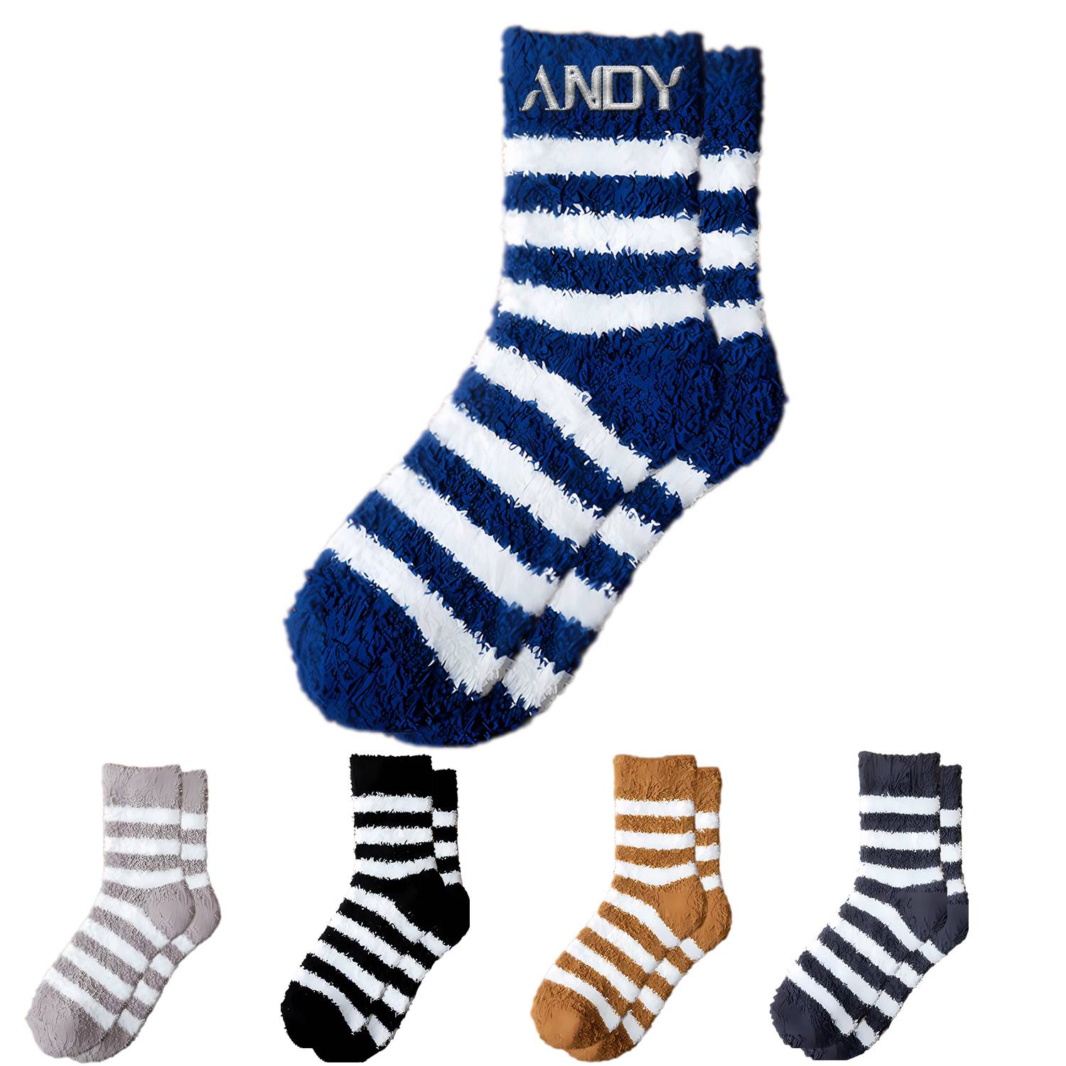 Super Soft Fuzzy Winter Colorful Home Slipper Socks 1