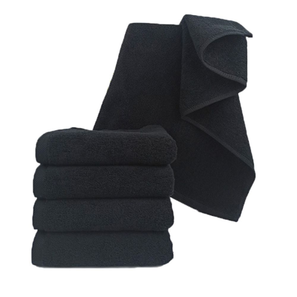 21S/S Cotton Black Fitness Hand Towel Wash Cloth 1