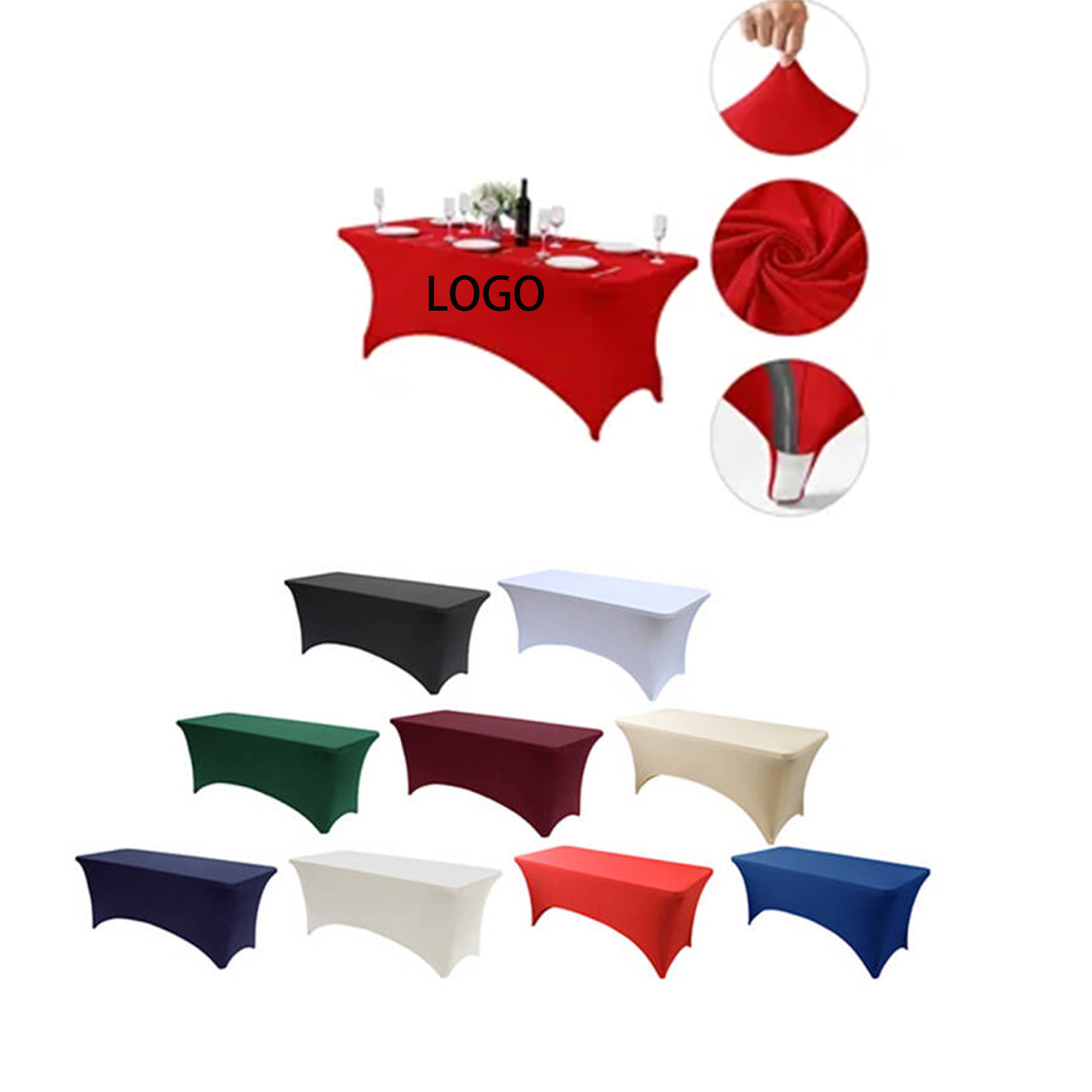 6FT Polyester Tablecloth Stretch 4
