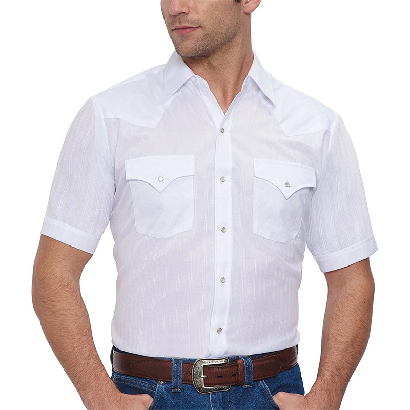 Short Sleeve Tone-on-Tone Western Shirt 3