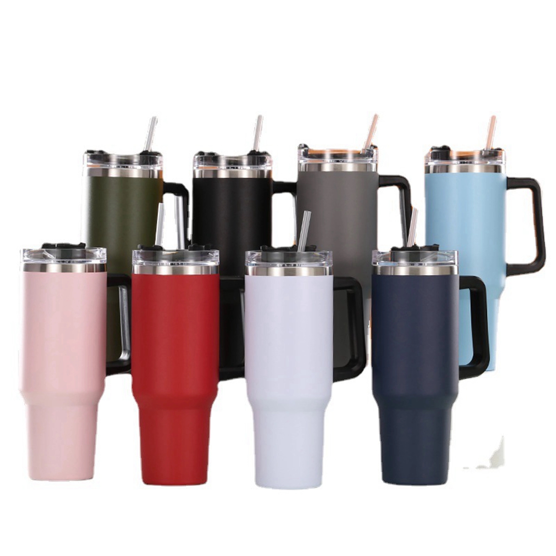 30 Oz. Vacuum Stainless Steel Tumbler with Handle & Straw 3