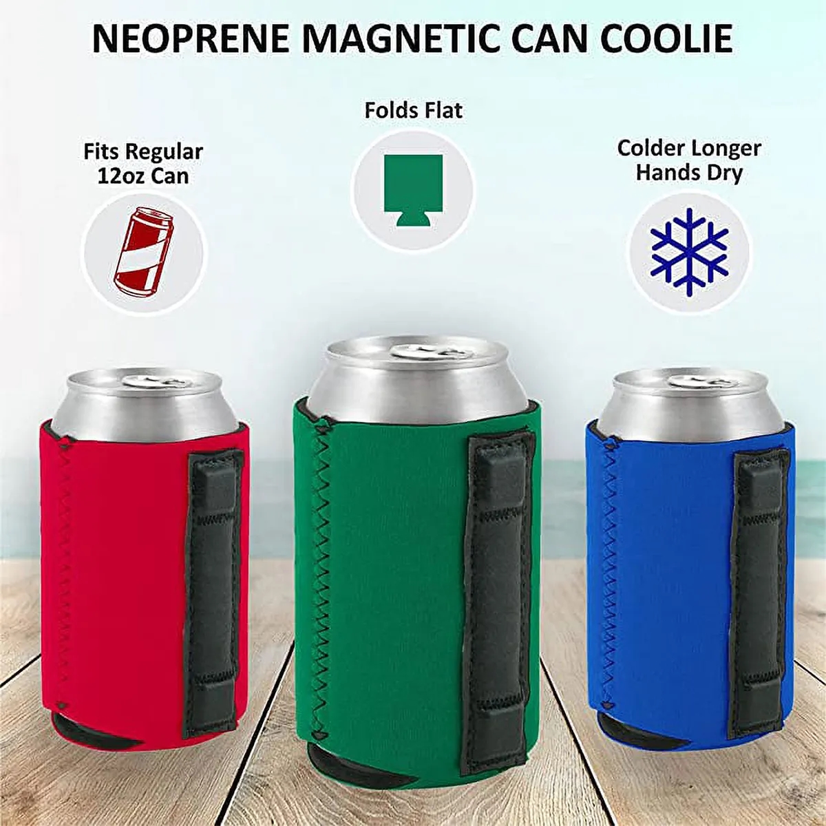 Foldable Reusable Durable Magnetic Neoprene Can Coolie 2