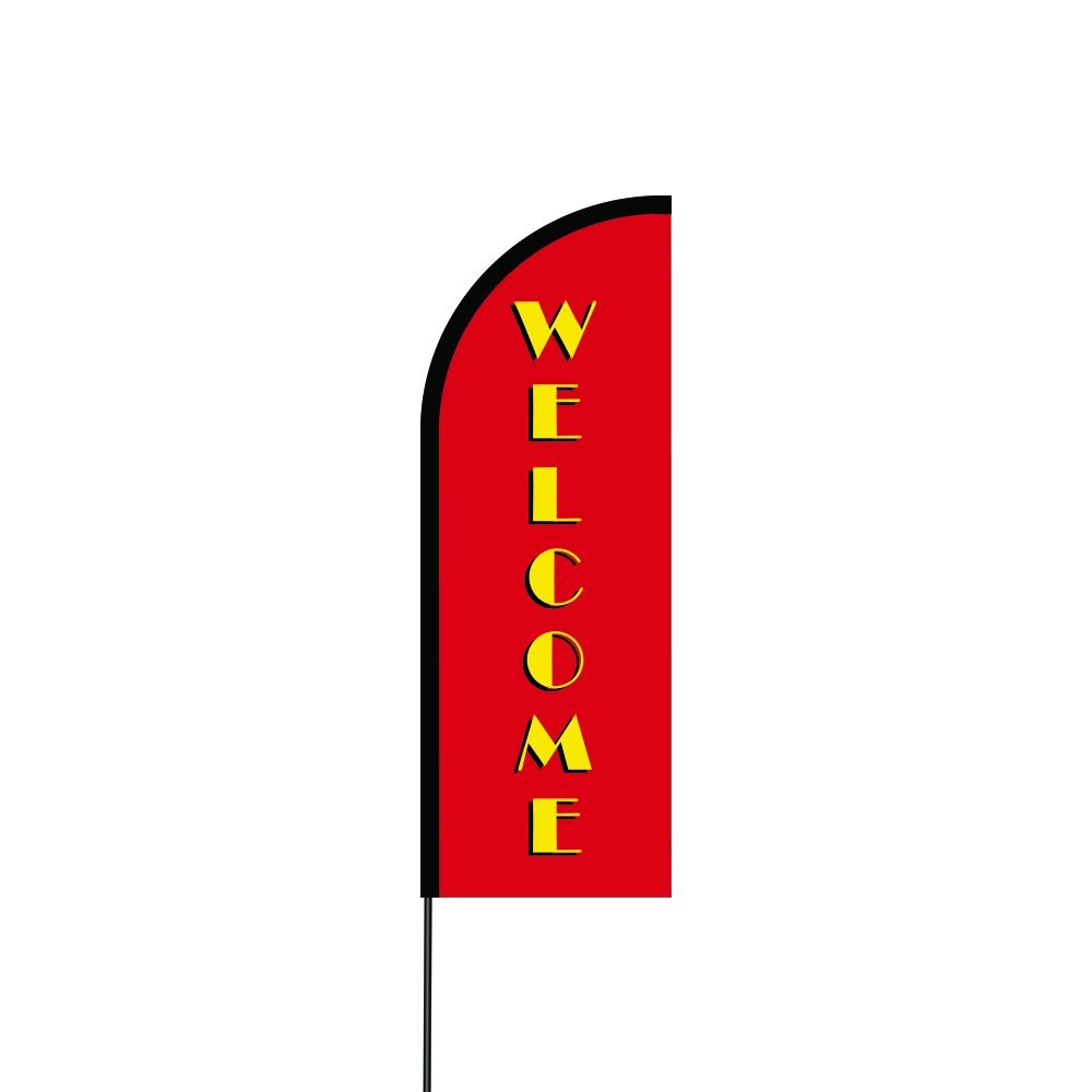 Welcome Flag Kit 14' Feet Feather Flag Sign Outdoor Banner 3