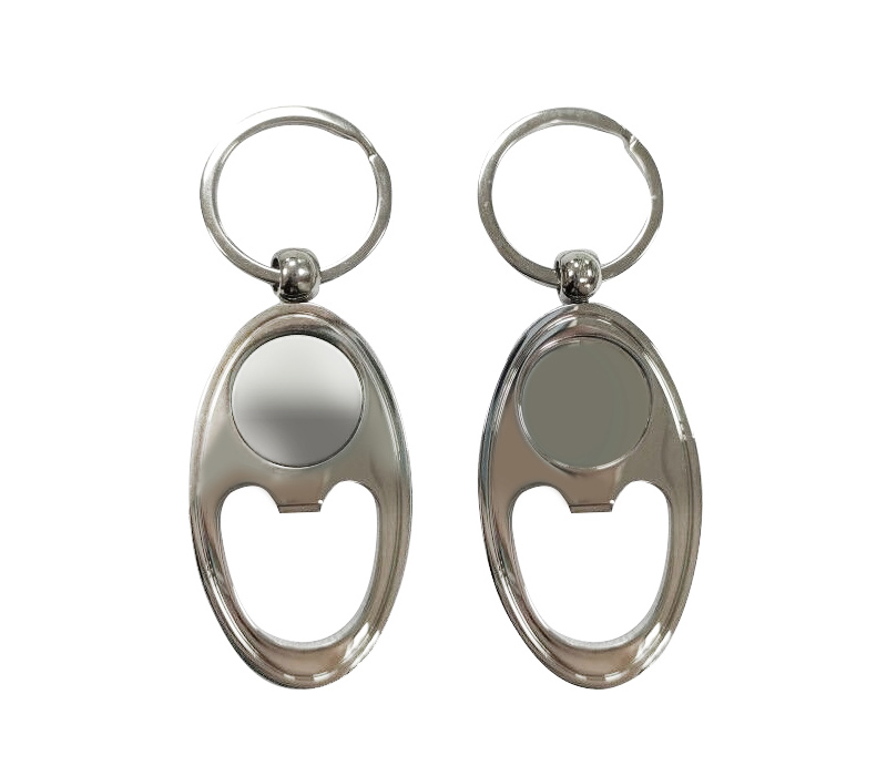 Oval Metal Bottle Opener Keyring 2