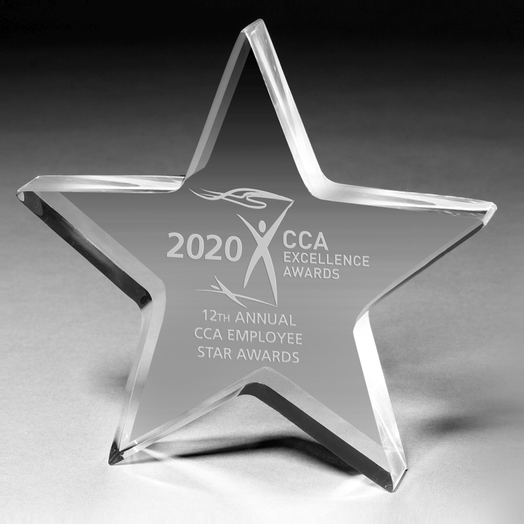 1/2" Star Acrylic Paperweight - 5" x 5" x 1/2" -2412L (Laser) 4