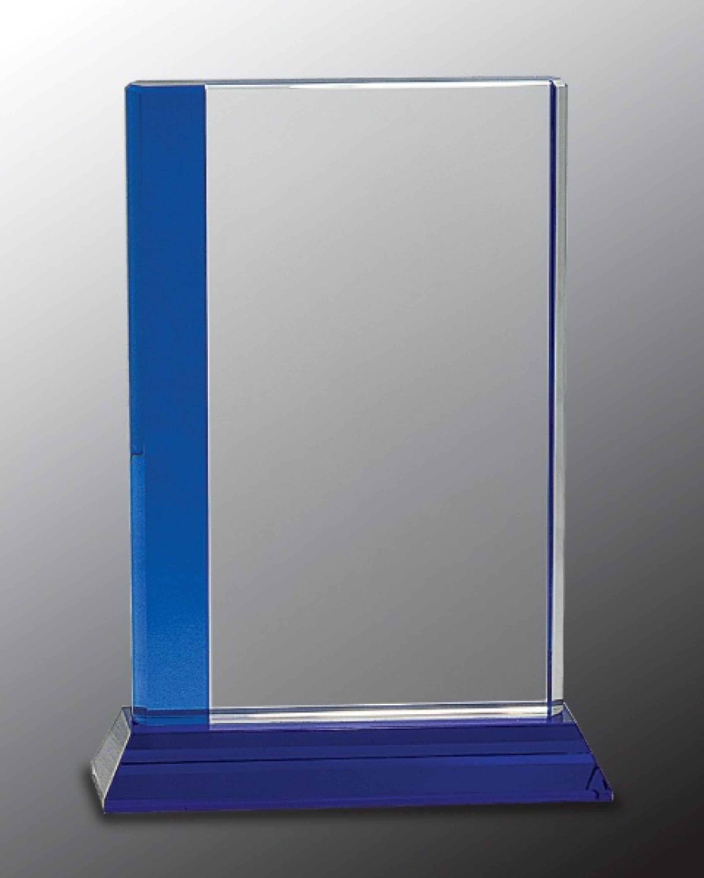 6 1/2" x 9" Blue Edge Crystal Award on Blue Base 3