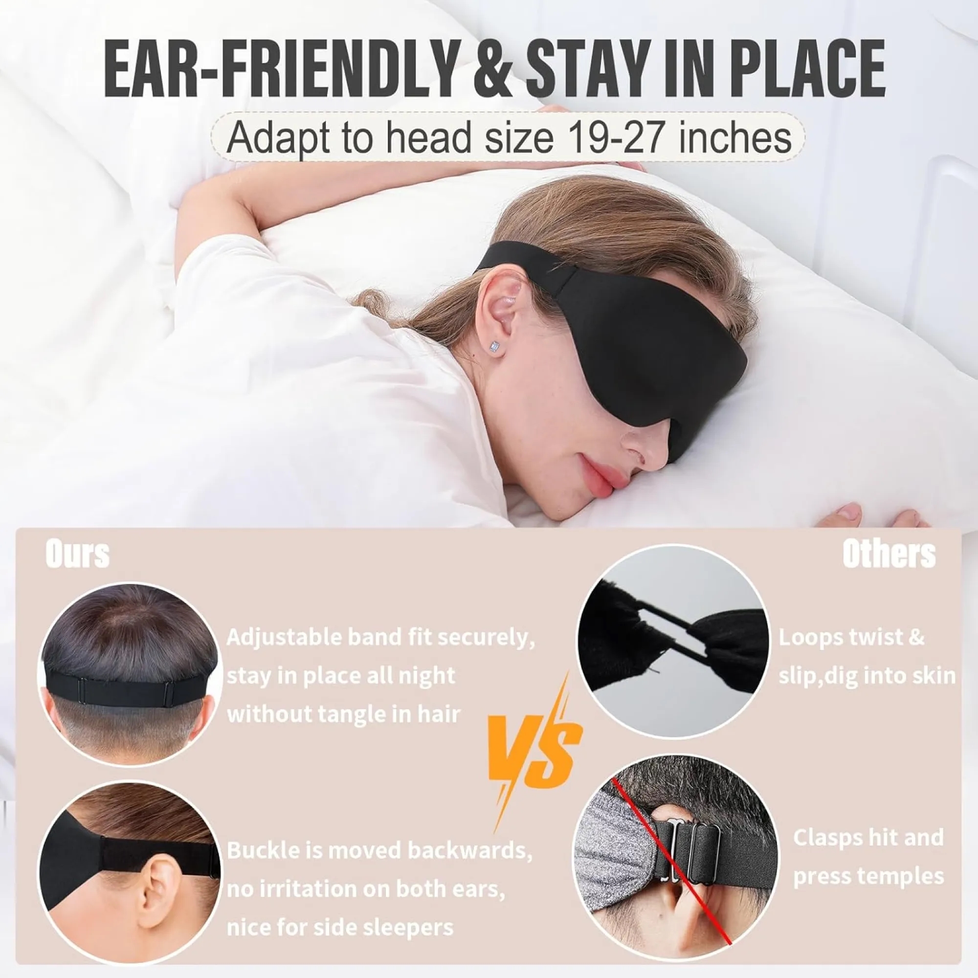 3D Stereo Light Blocking Sleep Mask 5