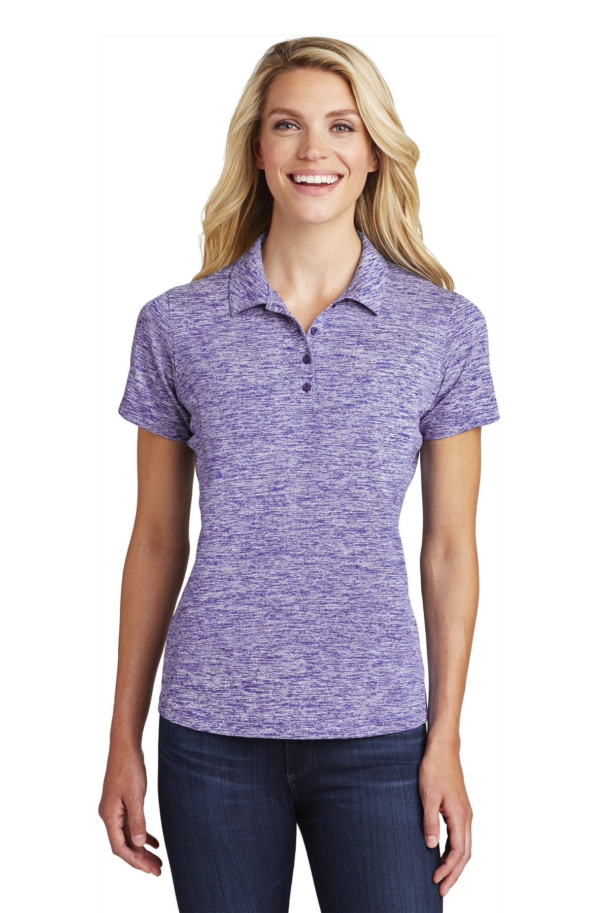 Sport-Tek Women's PosiCharge Electric Heather Polo. LST590 7