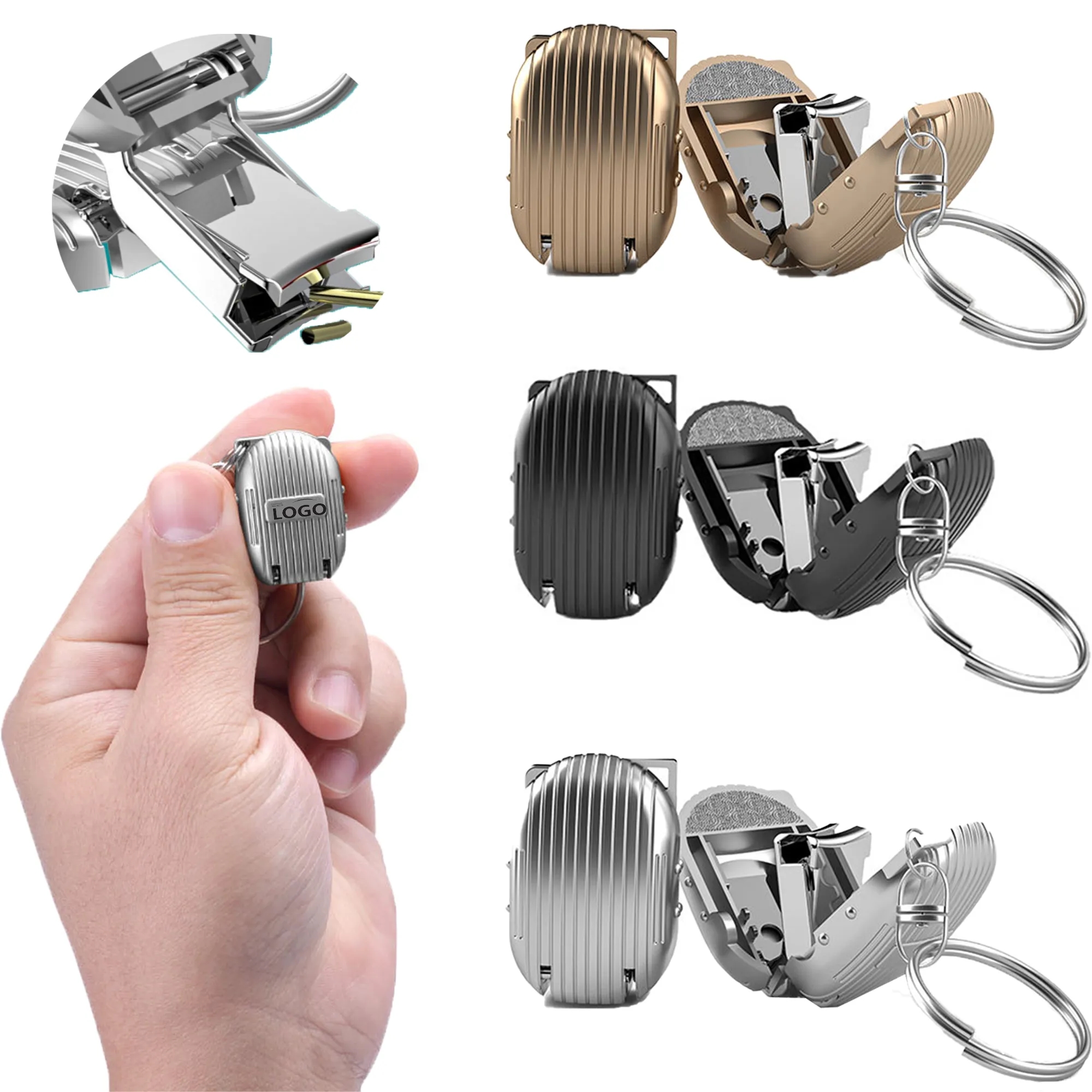 Foldable Nail Clippers With Keychain Shape of Suitcase. 2
