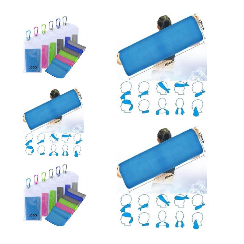 Sport Cooling Microfiber Towel With Carabiner