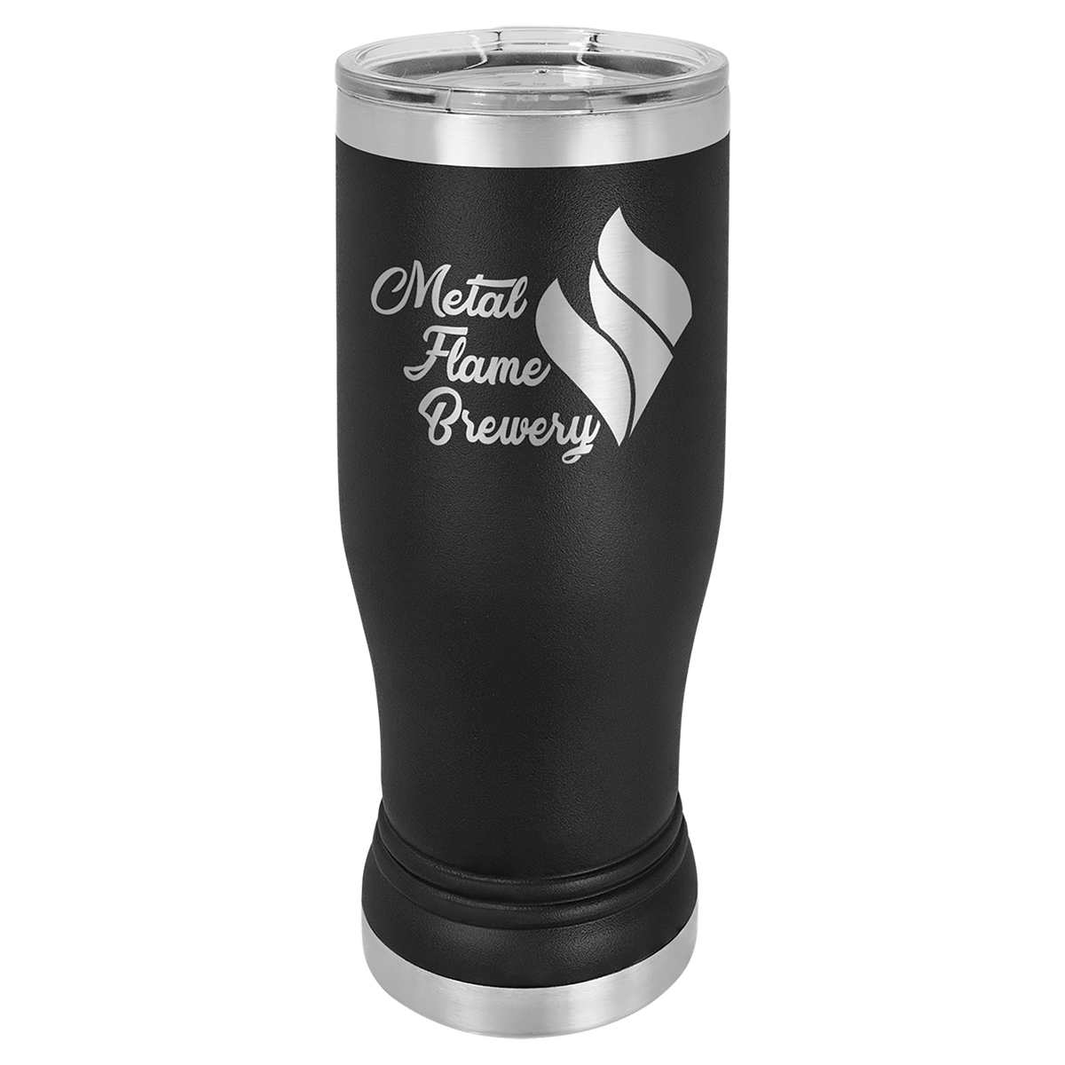 Black 14 oz. Polar Camel Pilsner with Clear Lid 2
