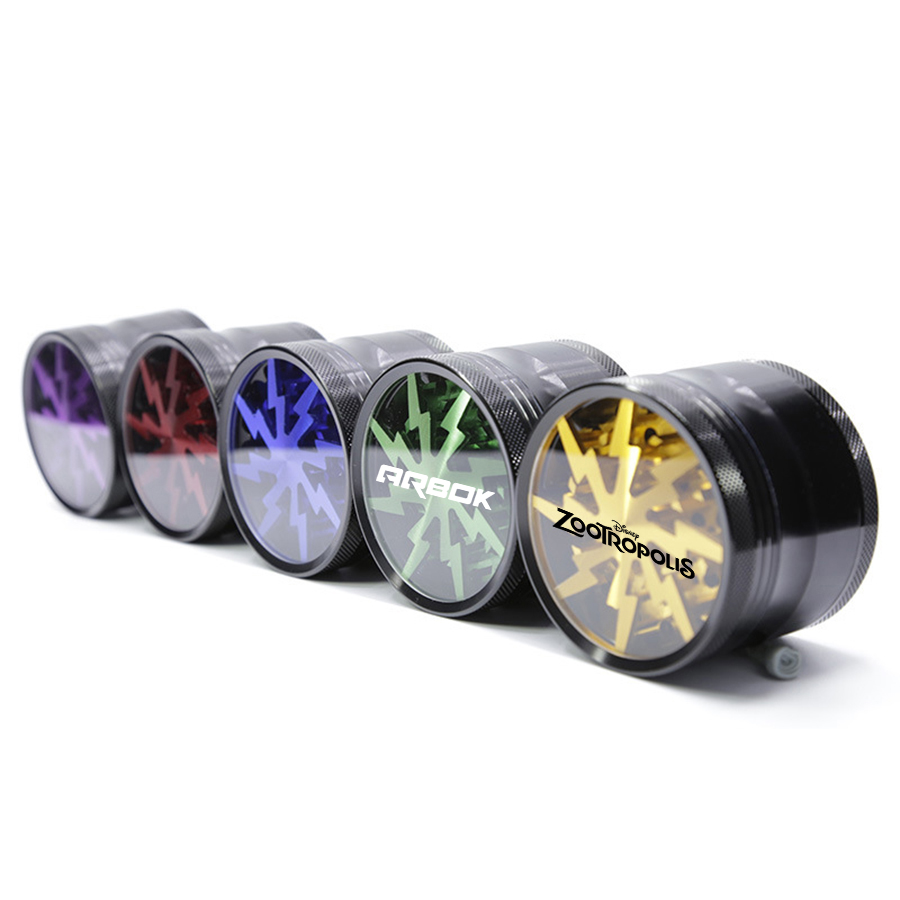 Premium Aluminum Alloy Herb Grinder 2.45" 4 Piece Metal Grinder with Pollen Catcher and Clear 16