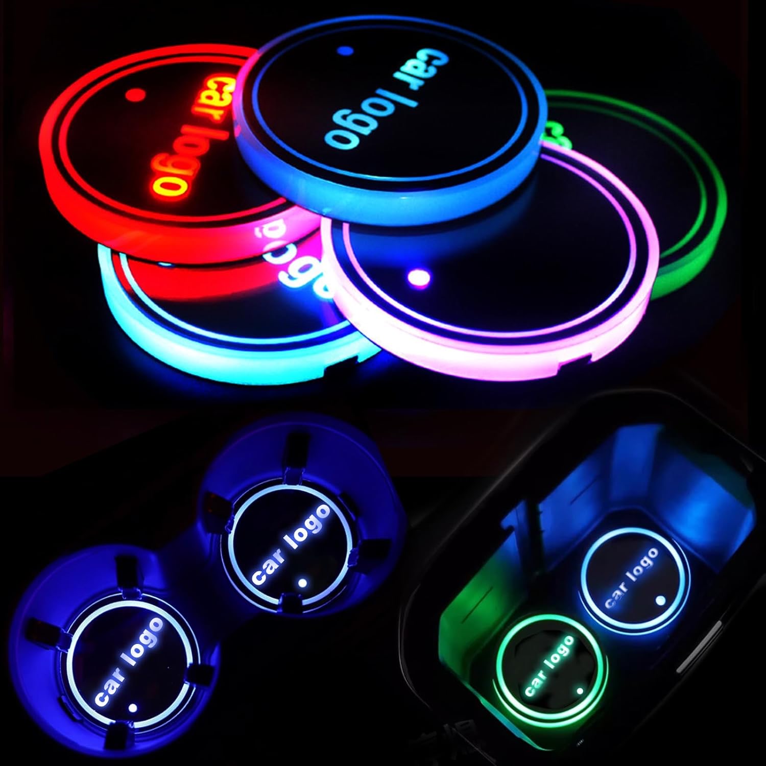 LED Cup Holder Lights / Luminous Car Coaster 2