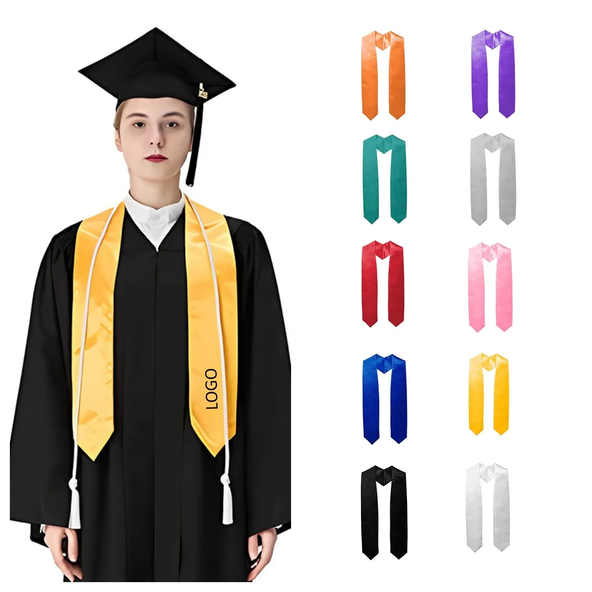 Satin Graduation Stole 71.65 Inch 9