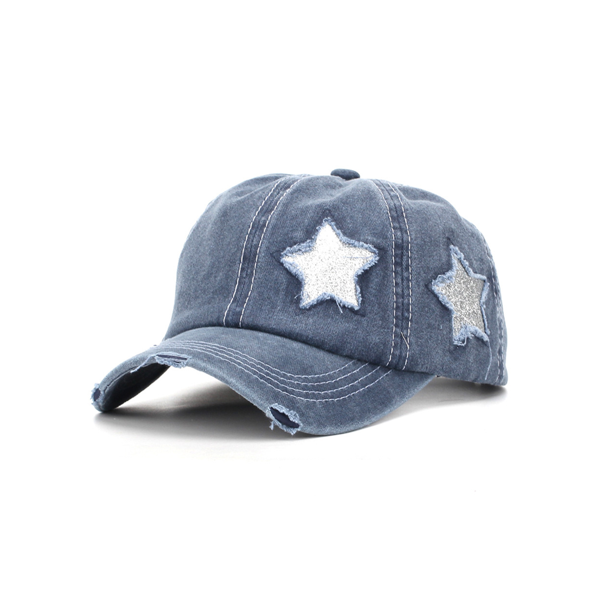 Washed Cotton Distressed Baseball Cap With Adjustable Closure 5