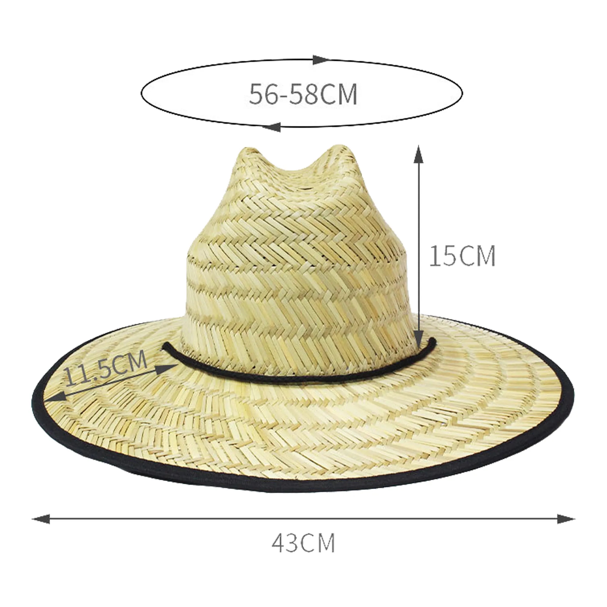 Large Birm Lifeguard Straw Hat 2