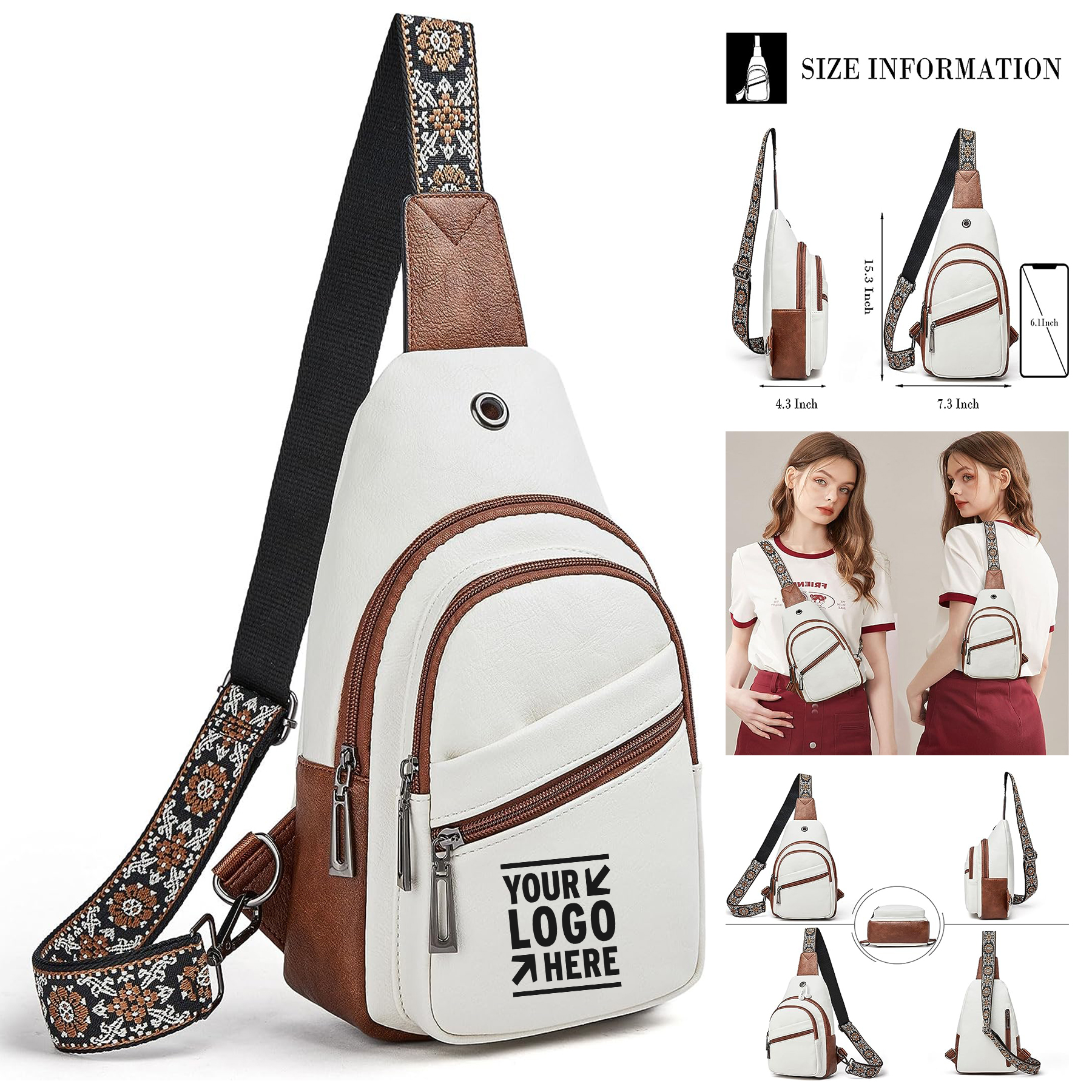 Women Travel Daily Use Adjustable Strap Chest Waist Sling Bag Crossbody Purse 2