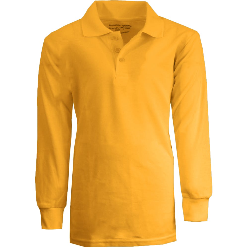 Boys' Uniform Polo Shirts - Sizes 4 - 7 Gold Long Sleeve 2