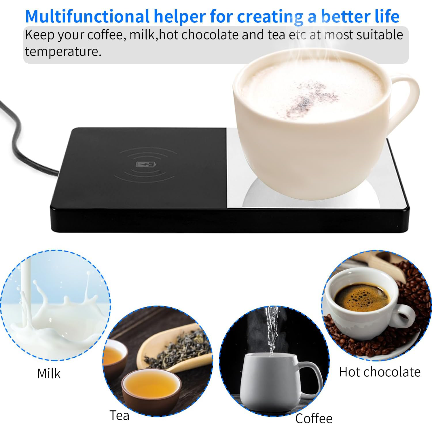 Electric Beverage Warmer Wireless Fast Charge 2