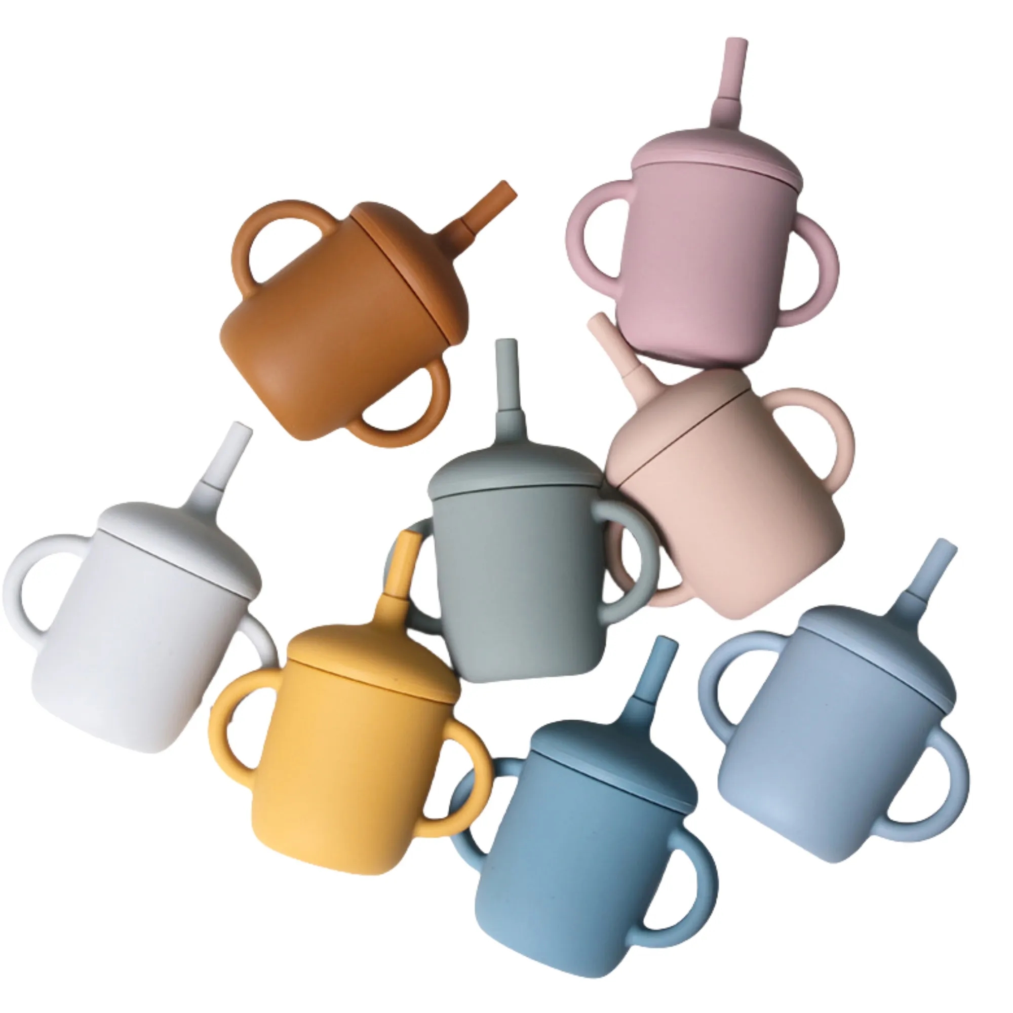 Baby Soft Silicone Infant Cup With Straw 4