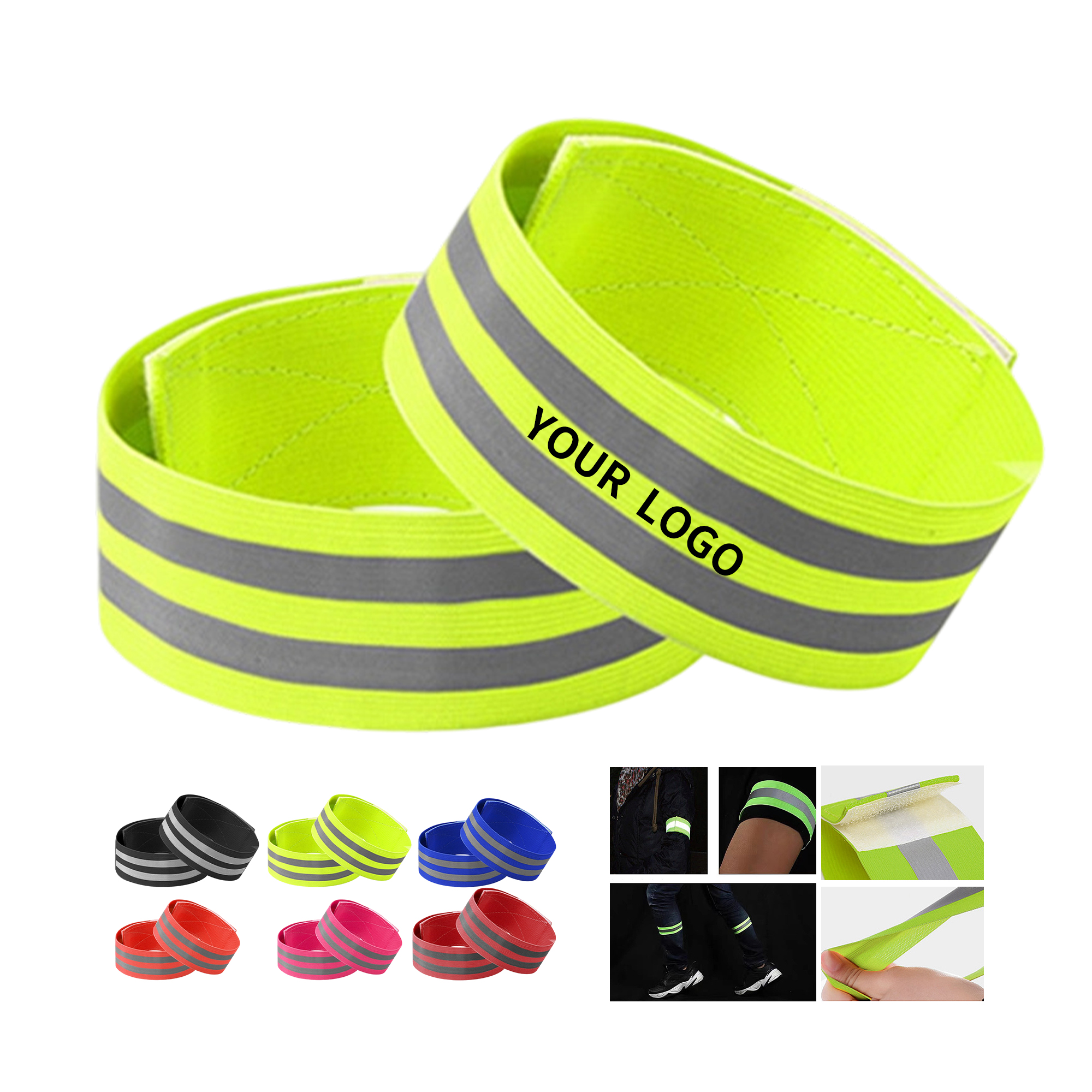 Reflective Adjustable Safety Band For Arm Leg Wrist Ankle 13.8" 14