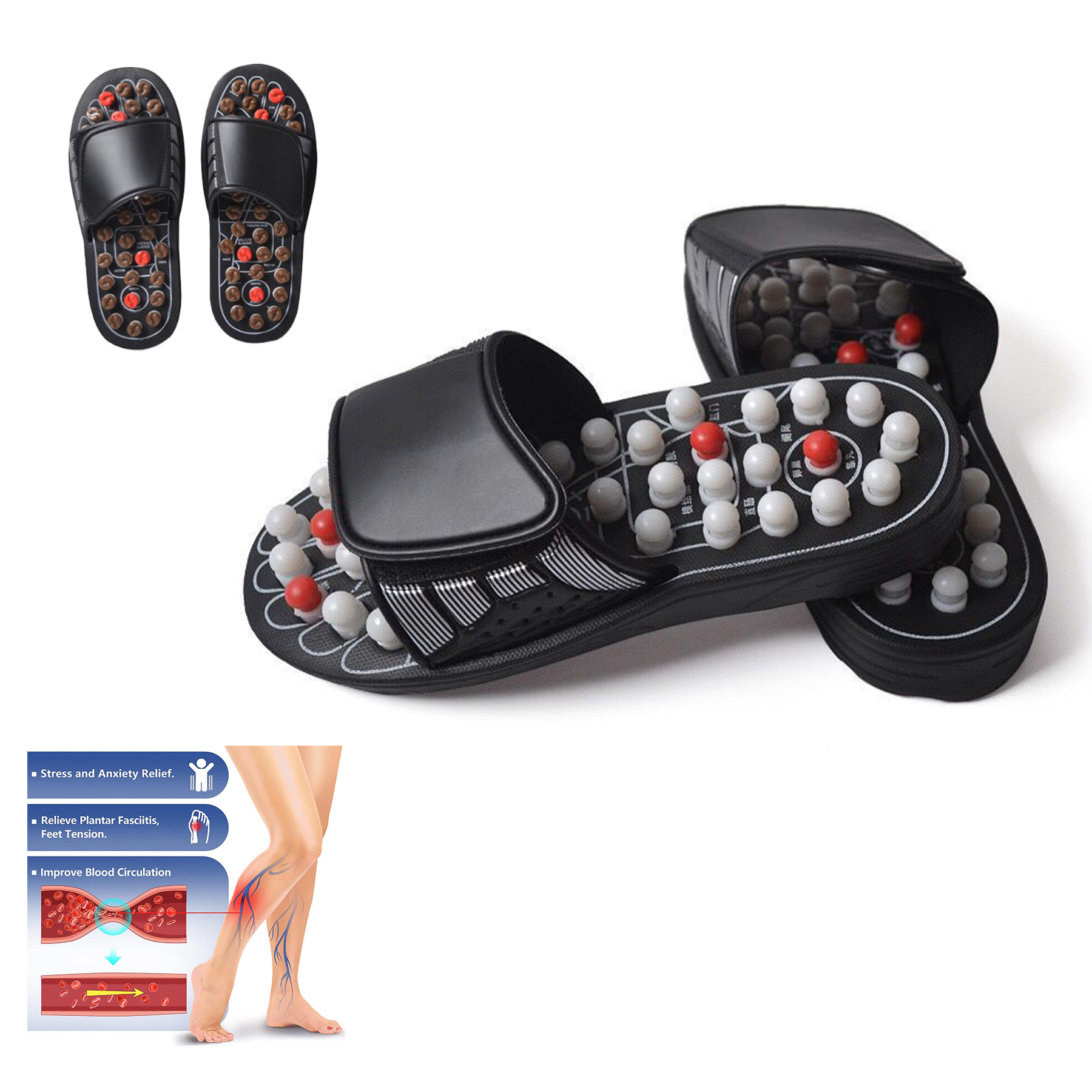 Plantar Fasciitis Acupressure Foot Massage Slippers 1