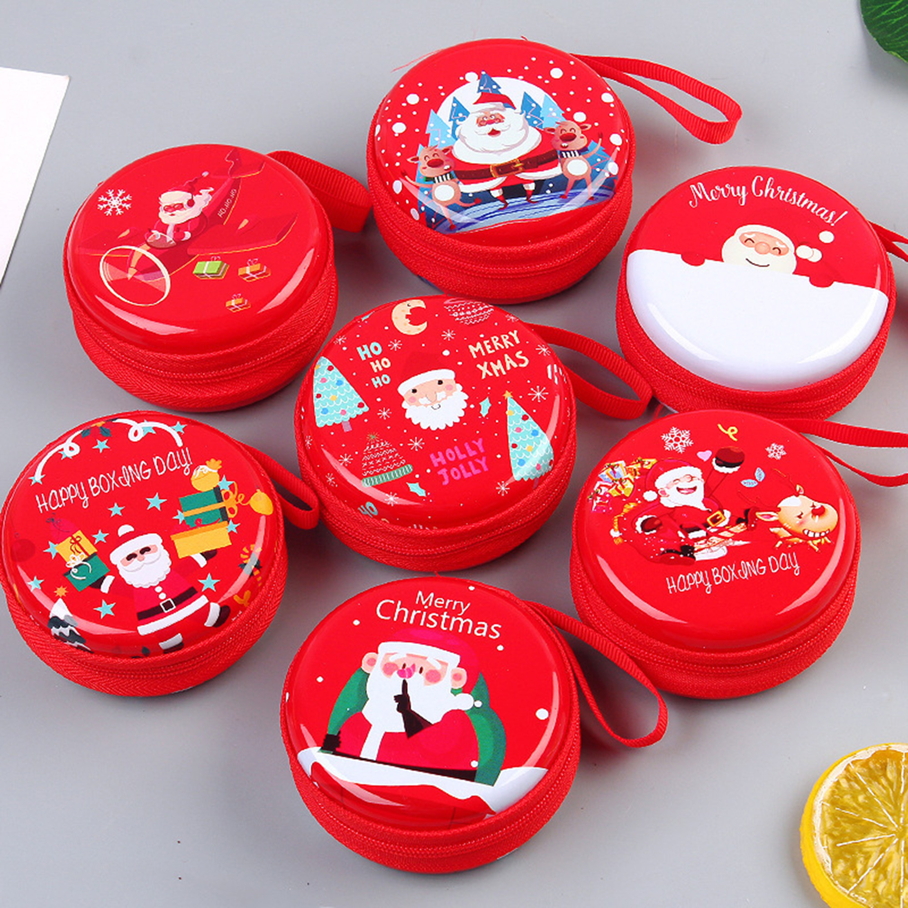 Round Christmas Mini Wallet Purse 2