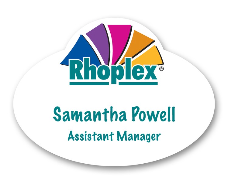 Laminated Personalized Name Badge (2.125"x2.875") Oval w/Oval shape