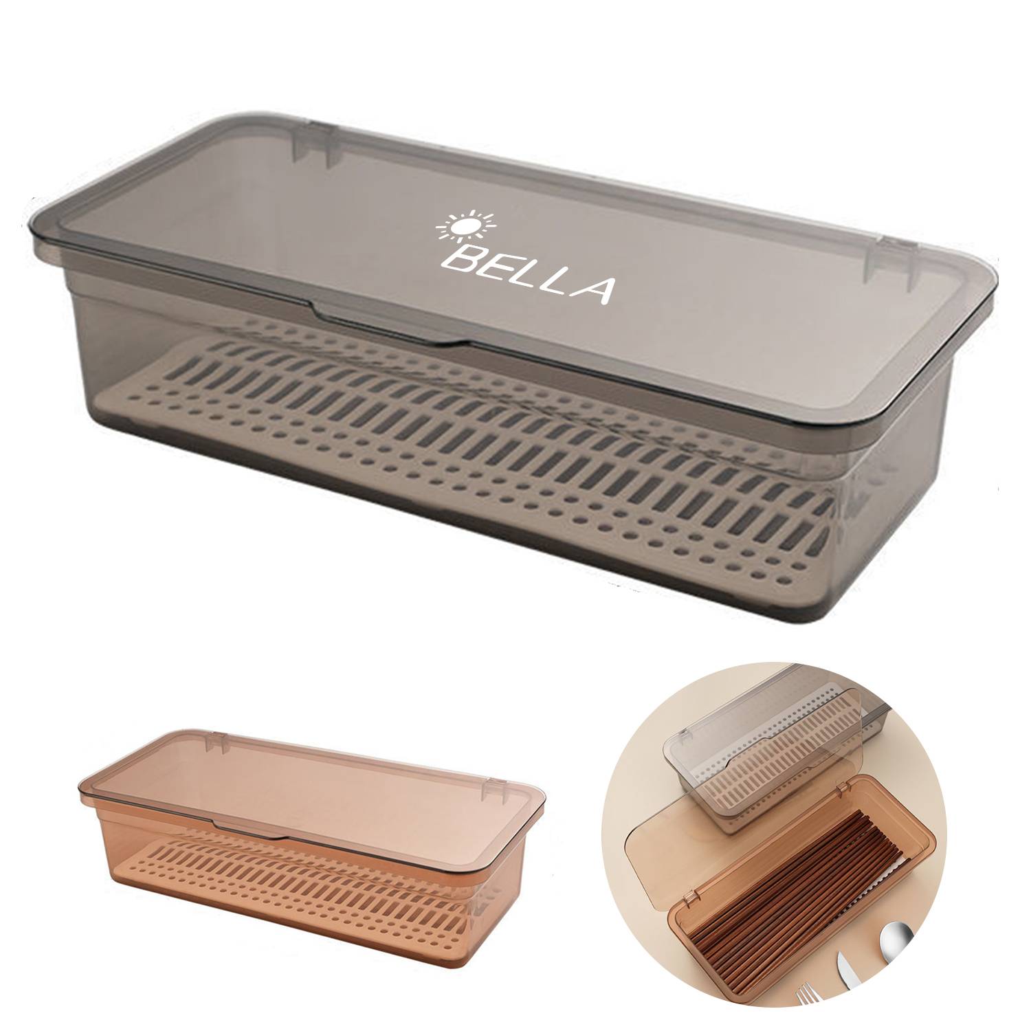 Plastic dust-proof drain chopstick holder 1