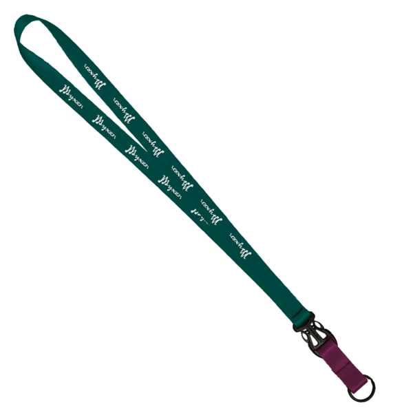 3/4" Multi color (Top and bottom) Nylon Lanyard with Plastic Slide Buckle R 484