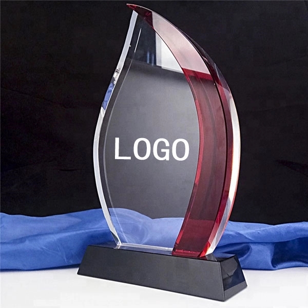 Engraved Crystal Flame Trophy Award 1