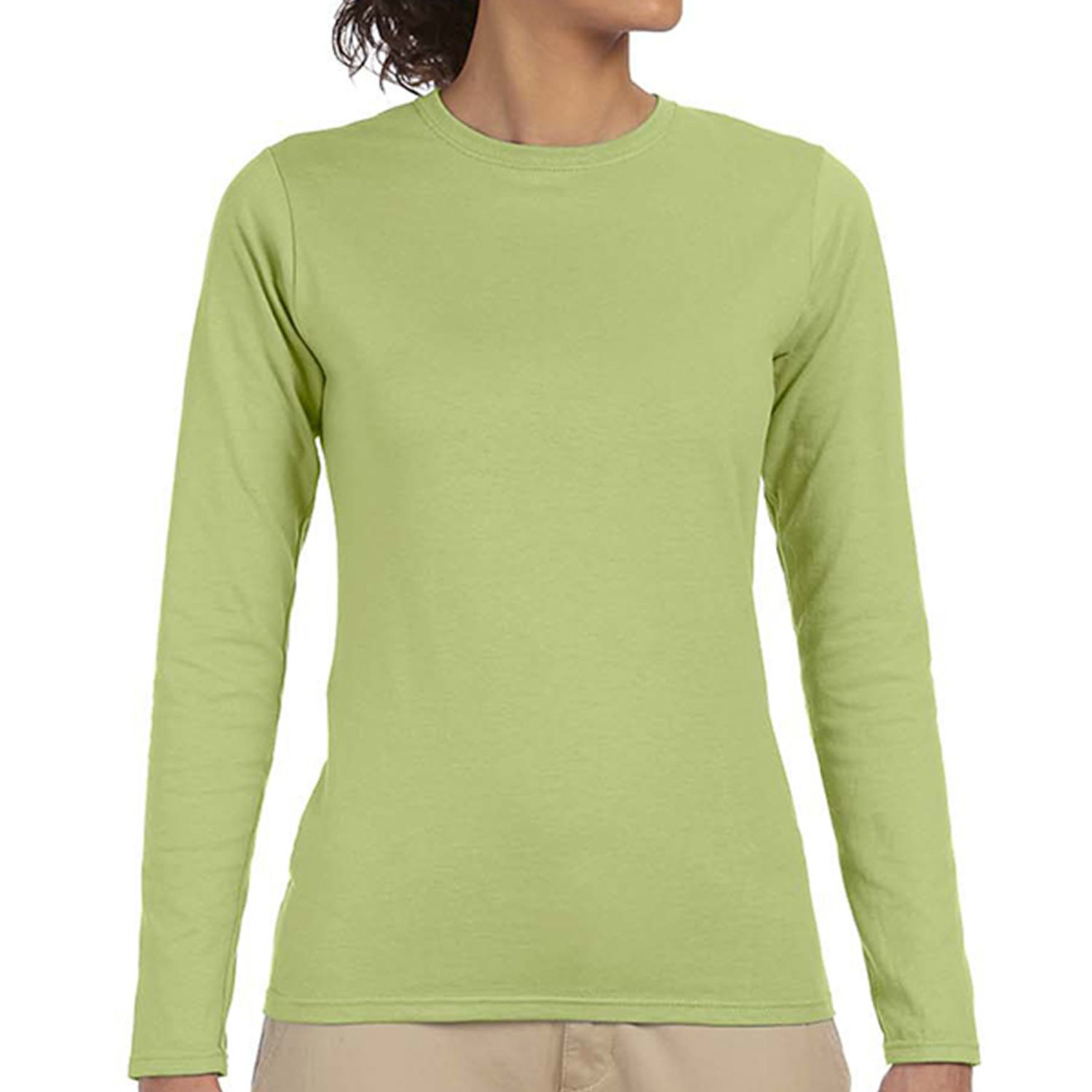 Gildan 4.5 oz 100% Cotton Preshrunk Softstyle Girls' Fit Long Sleeve T-Shirts 2