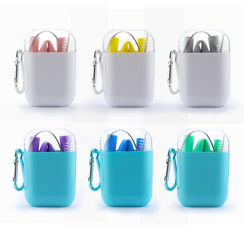 Reusable Silicone Straw Set with Portable Case 7