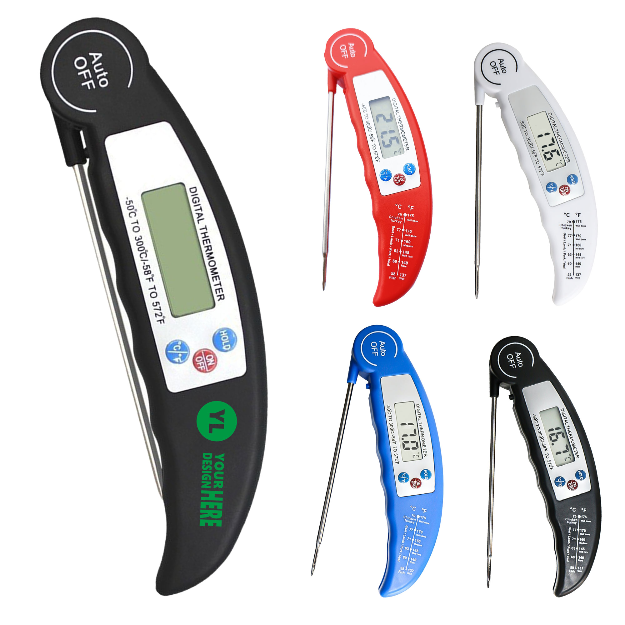 Foldable Stainless Steel BBQ Electronic Thermometer 2