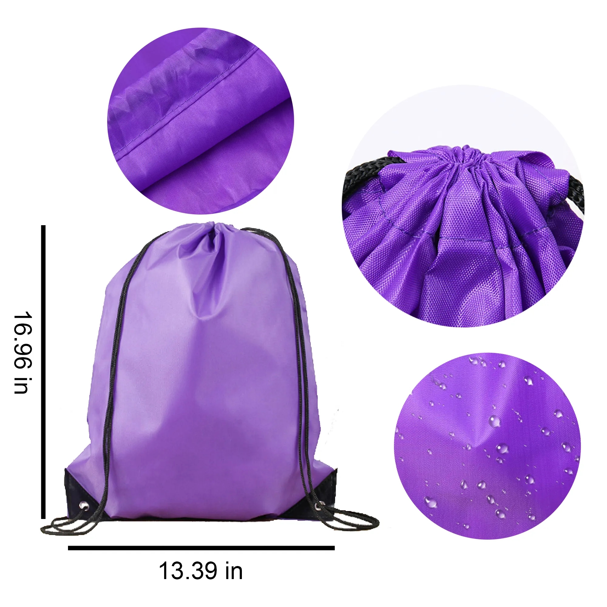 Polyester drawstring storage bag, with customizable logo 4