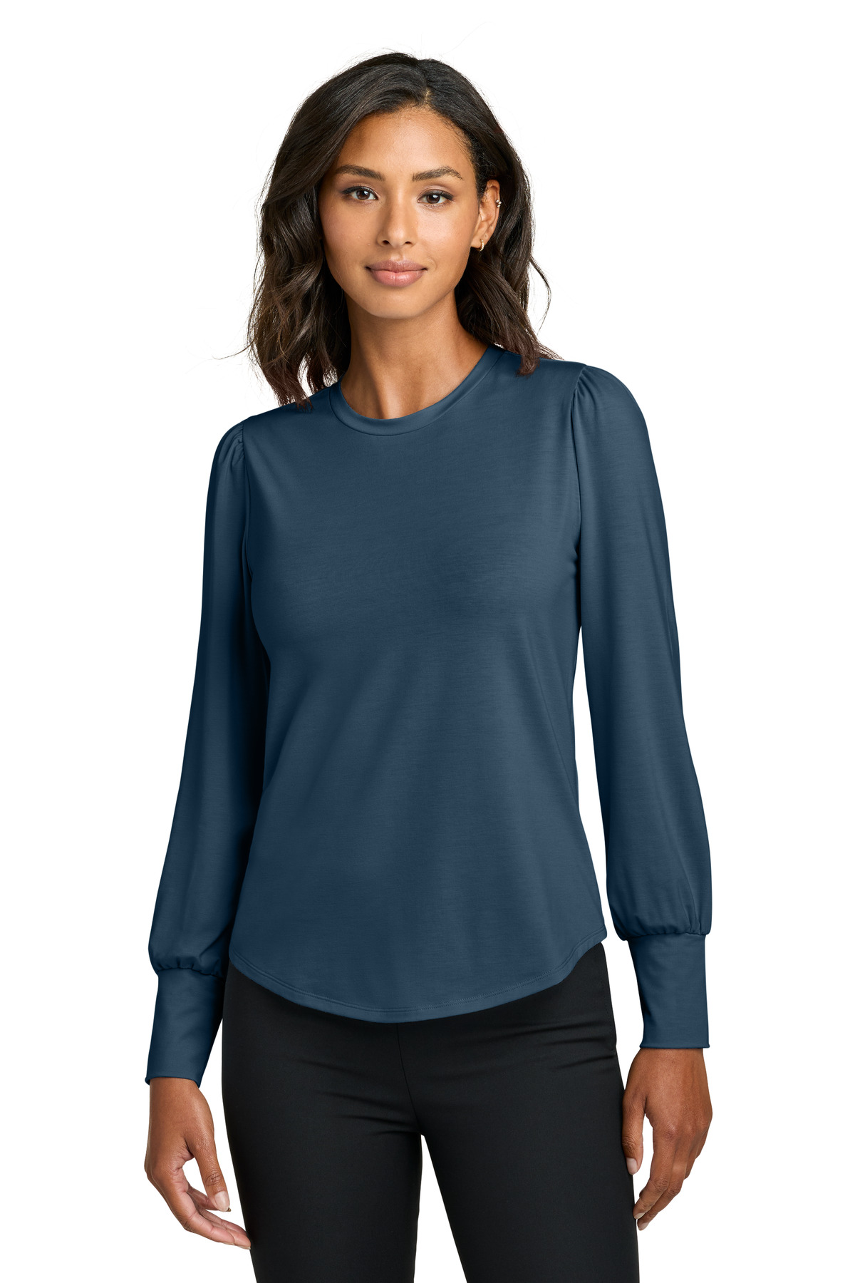 Mercer+Mettle Women's Stretch Jersey Long Sleeve Blouson Top MM1019 37