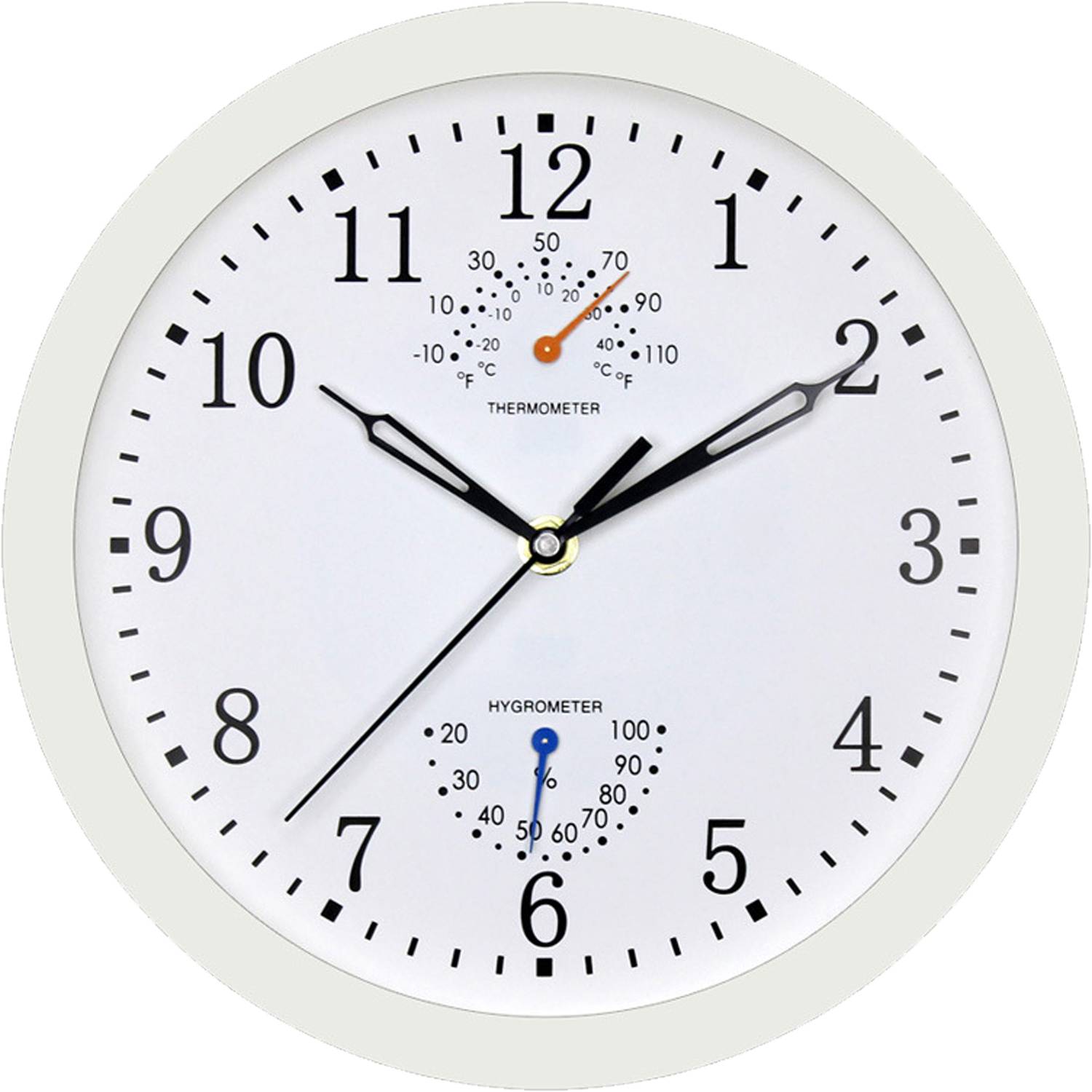 10 In Round Wall Clock with Temperature & Humidity 6