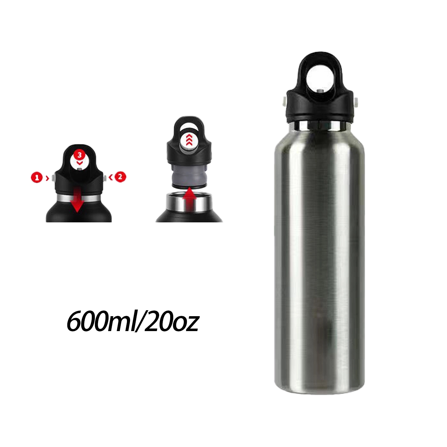 Easy Access Lid Design Insulated Bottle 20Oz, custom water bottle with logo imprint 3