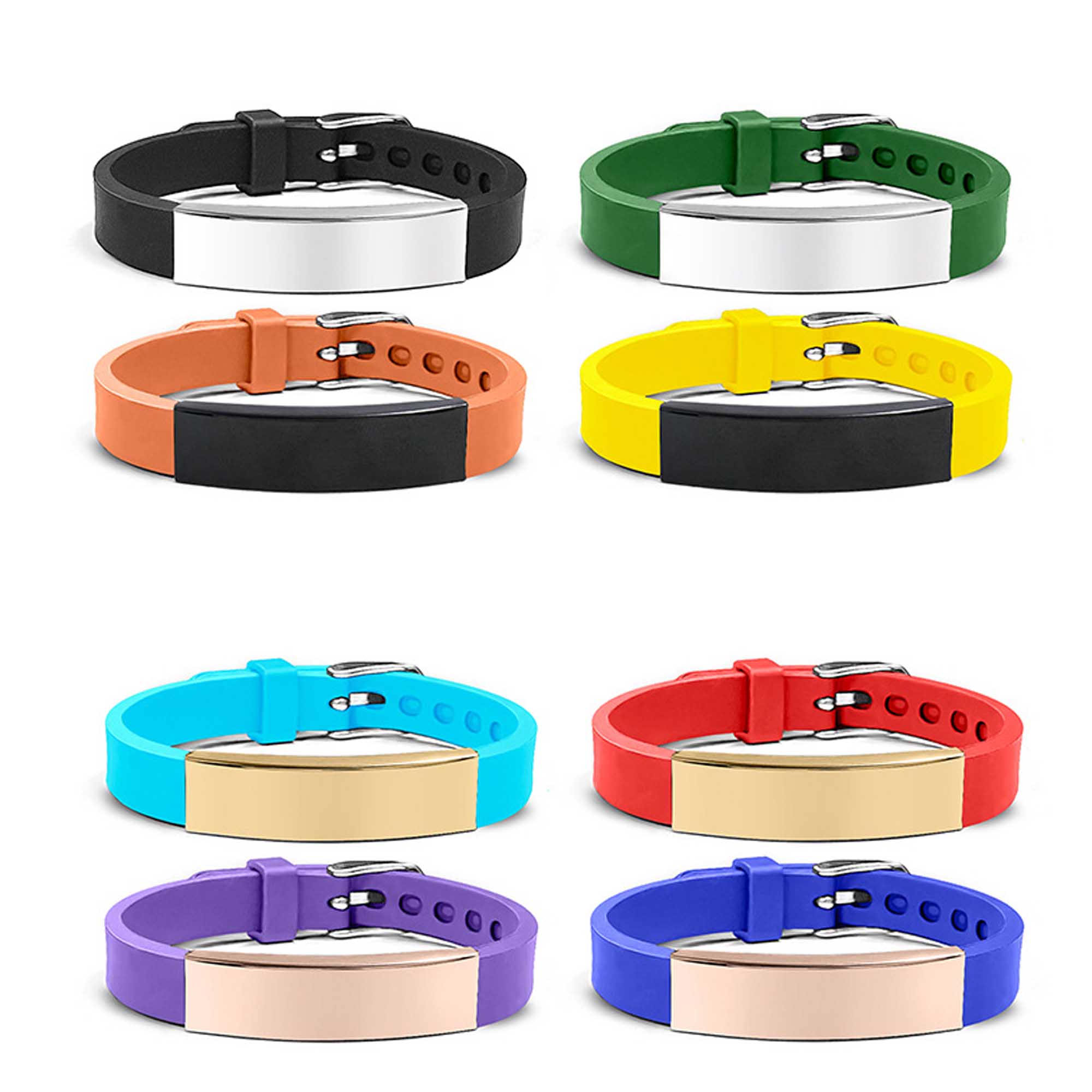 Full Color Stainless Steel Silicone Bracelets 3