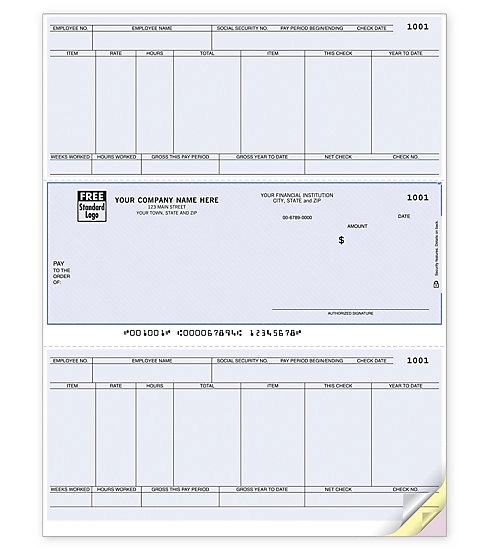 Laser OCR payroll check 1