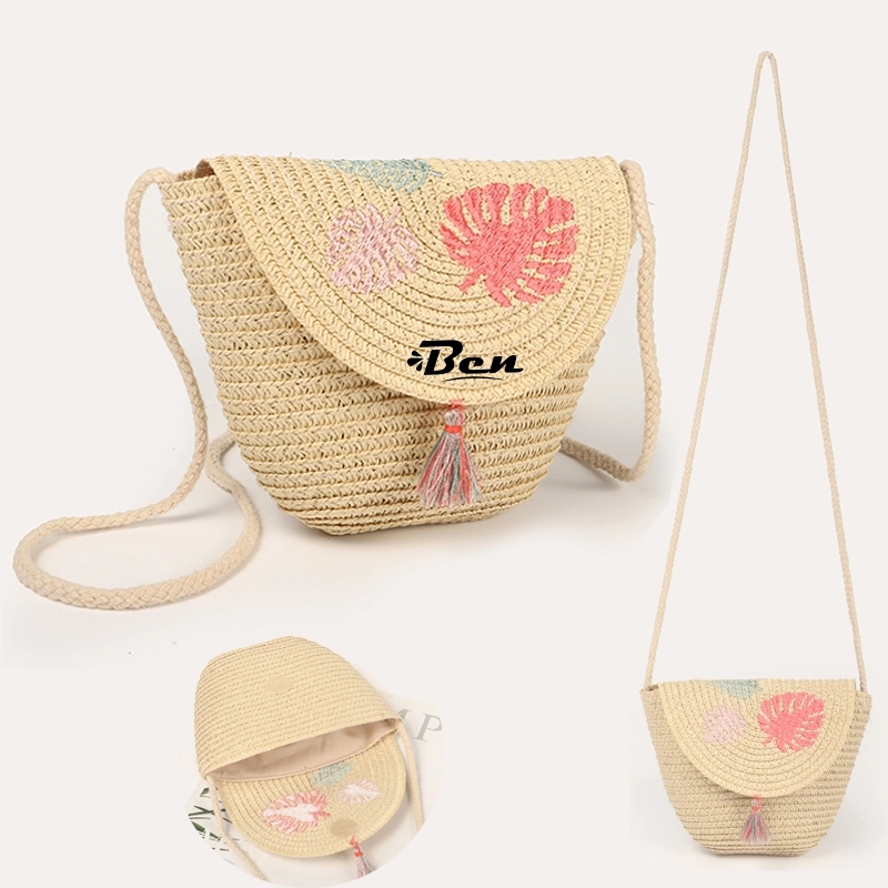Kids Tassel Straw Crossbody Bag 2