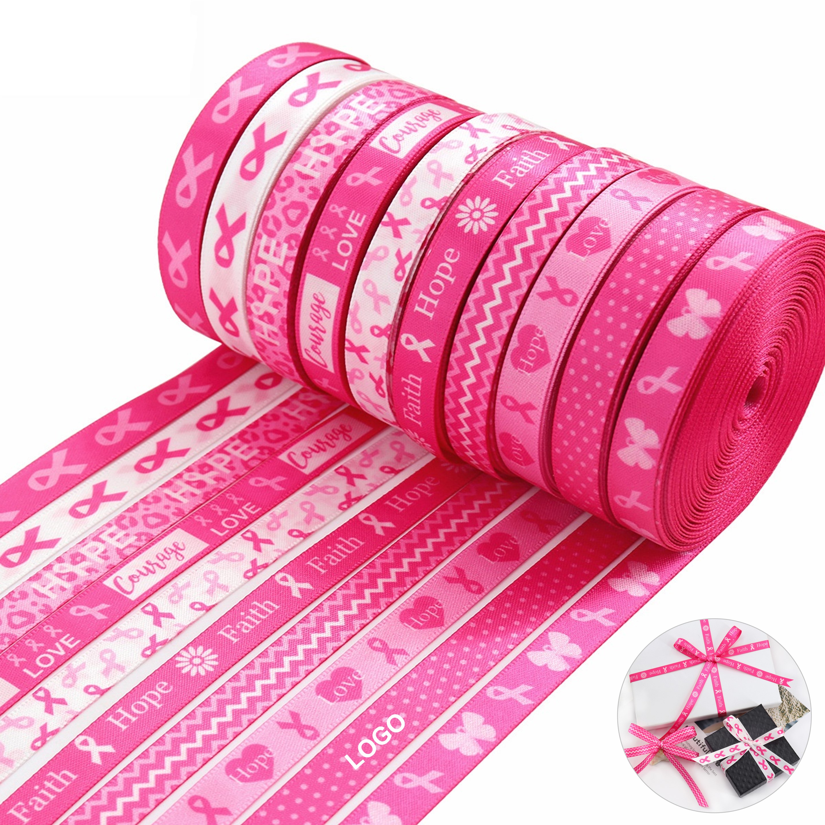 Breast Cancer Awareness Craft Ribbon 5 Yard (direct import) 2