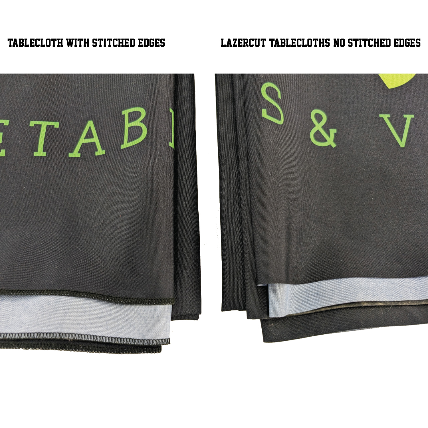 8' LazerCut 4-Sided PREMIUM Sublimated Tablecloth, Drape Style, Closed Back 2