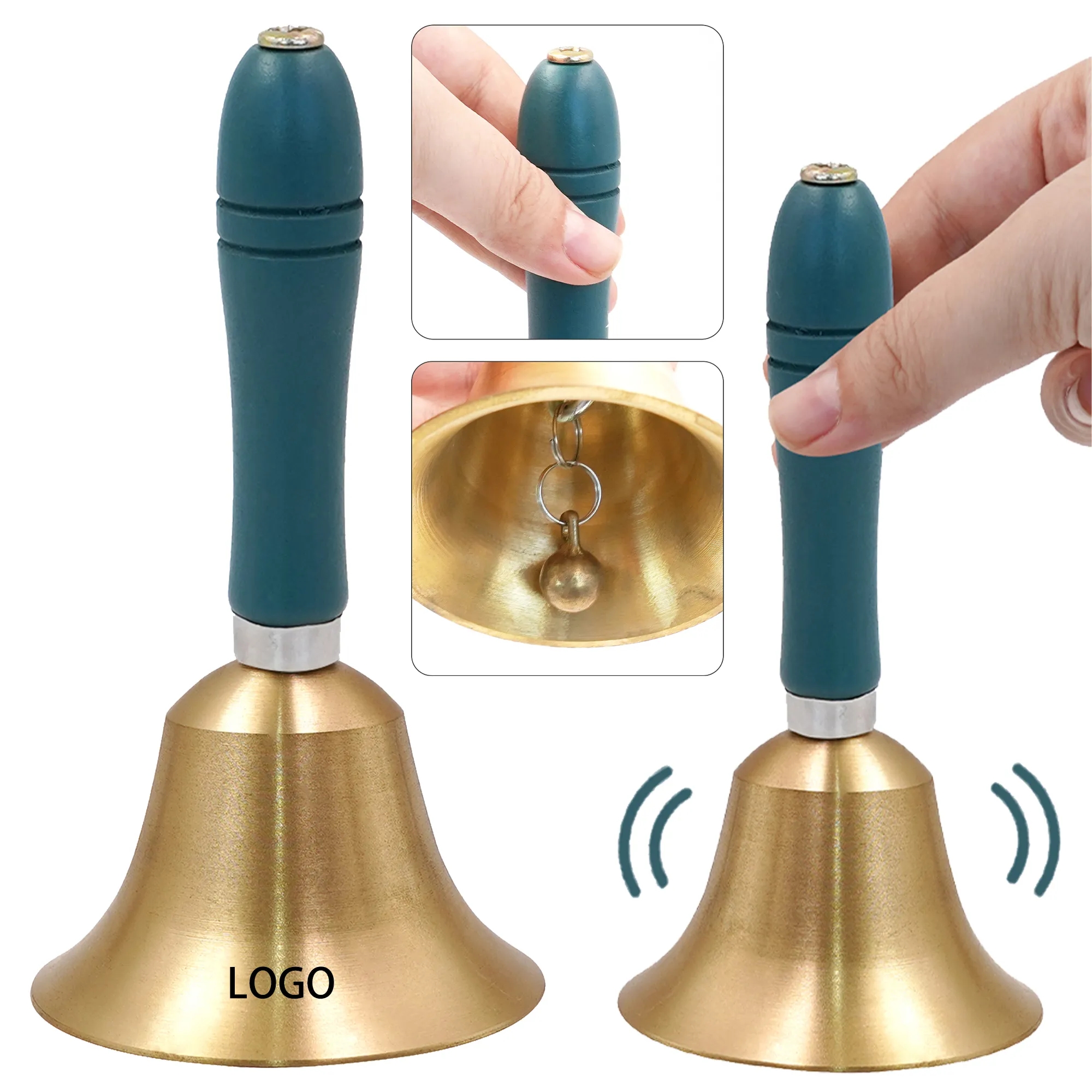 Laser Engraved Brass Hand Bell 2